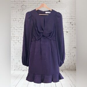 ASTR the label Purple Long Sleeve Satin Mini Dress Size M New Without Tags